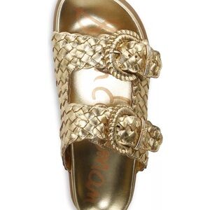 Sam Edelman Gold Braided Slide Sandals